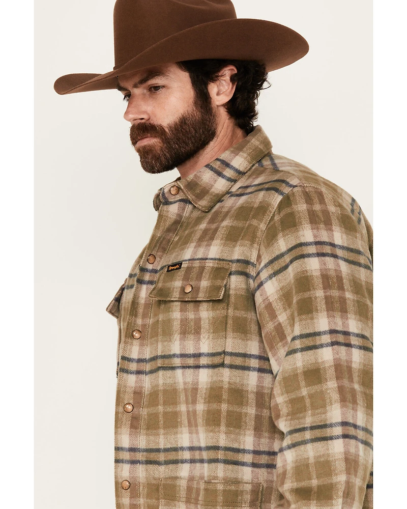Wrangler Men's Plaid Print Quilted Jacket
