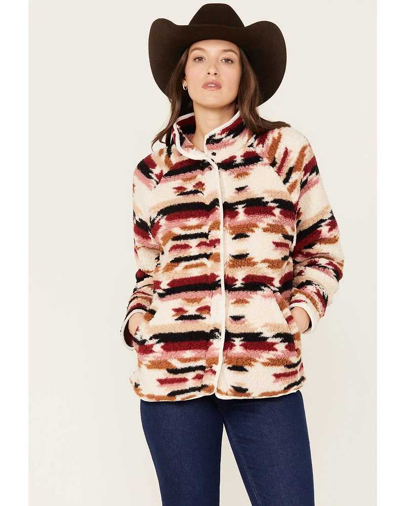 Wrangler Women's Southwestern Print Sherpa Jacket