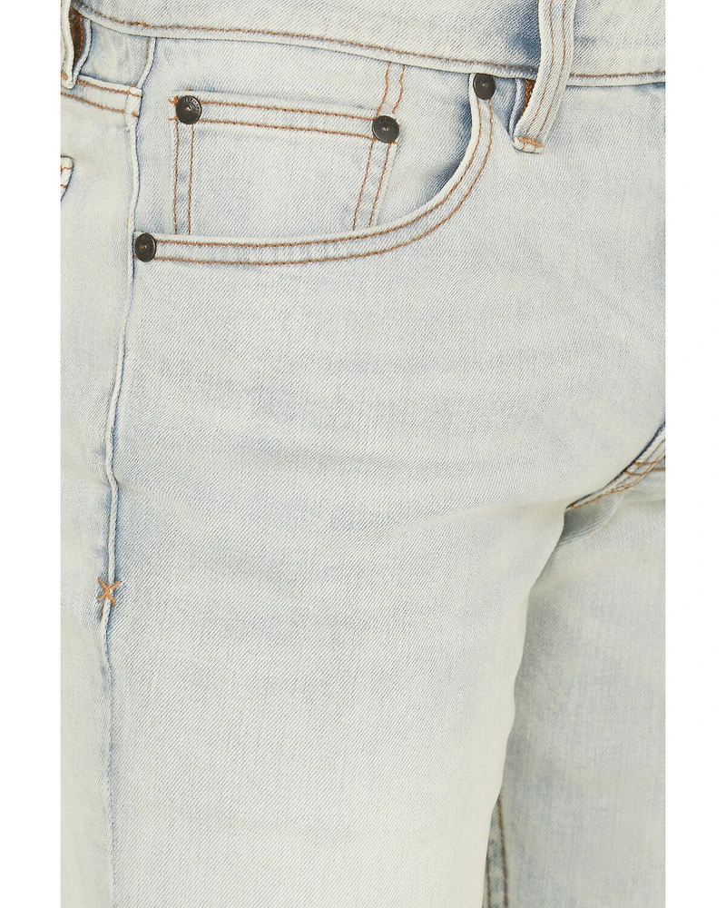 Brothers and Sons Men's Gunsmoke Wash Tucker Slim Straight Stretch Denim Jeans