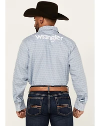 Wrangler Men's Geo Print Logo Long Sleeve Snap Western Shirt - Tall