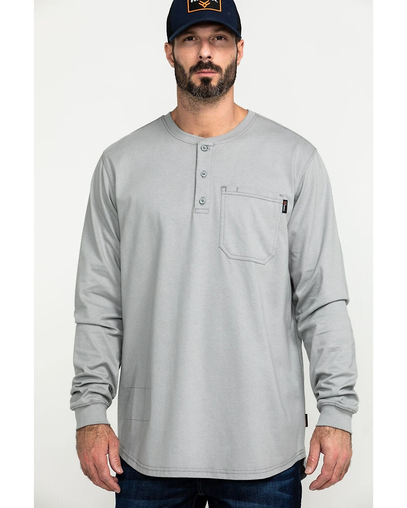 Hawx Men's FR Pocket Henley Long Sleeve Work Shirt - Tall