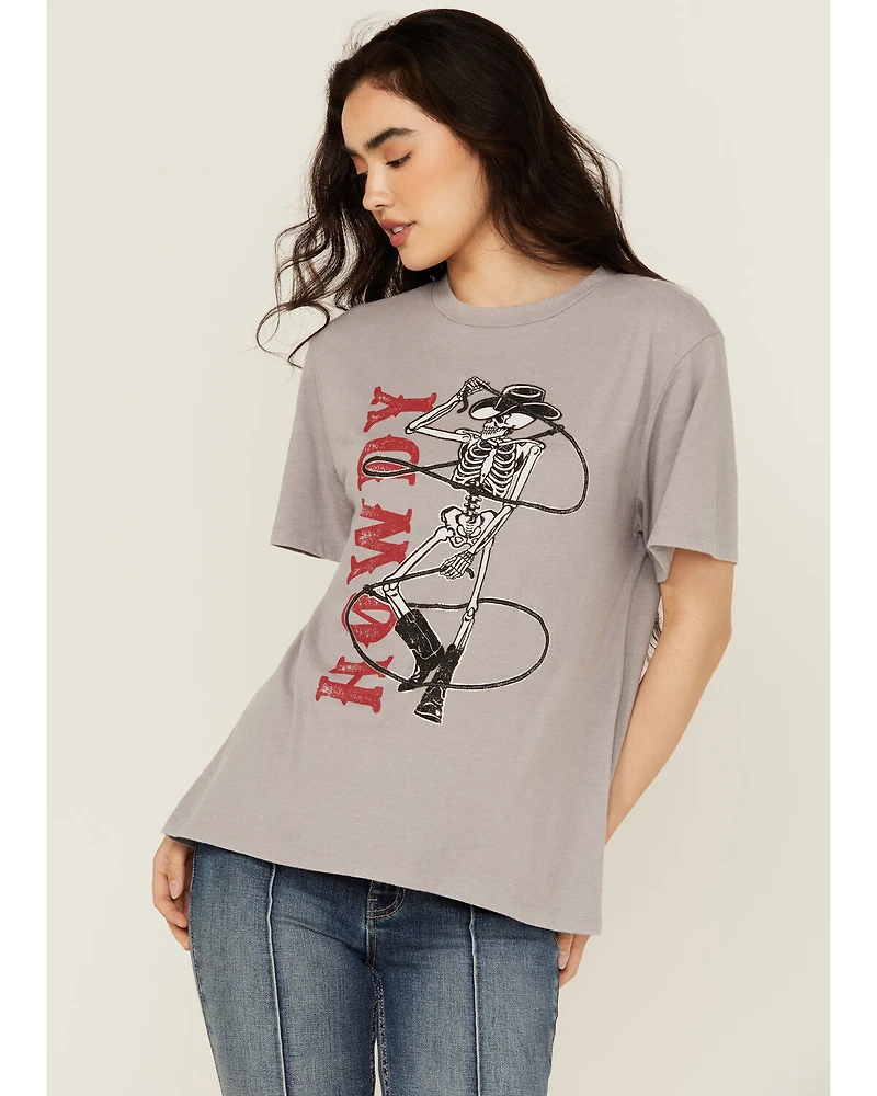 Blended Women's Howdy Skeleton Short Sleeve Graphic Tee