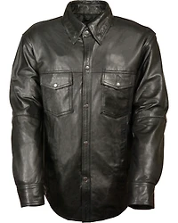 Milwaukee Leather Men's Black Lightweight Leather Shirt - Big & Tall