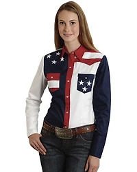 Roper Women's Stars & Stripes Colorblock Western Shirt