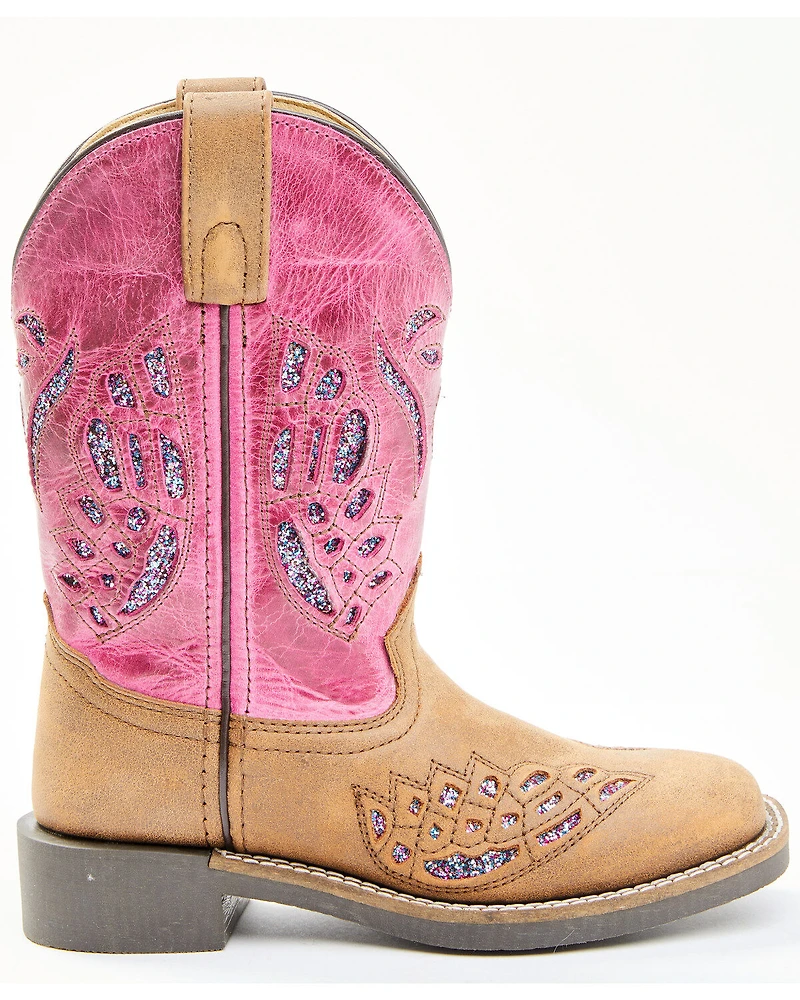 Shyanne Girls' Chloe Glitter Western Boots - Square Toe