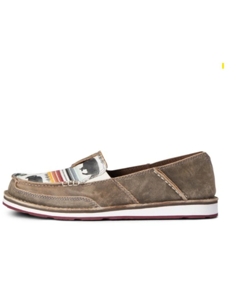 Ariat Women's Buffalo Print Casual Vamp Cruiser Shoes - Moc Toe