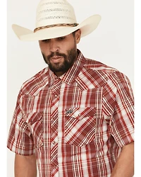 Kimes Ranch Men's Wabasa Plaid Print Short Sleeve Pearl Snap Performance Western Shirt
