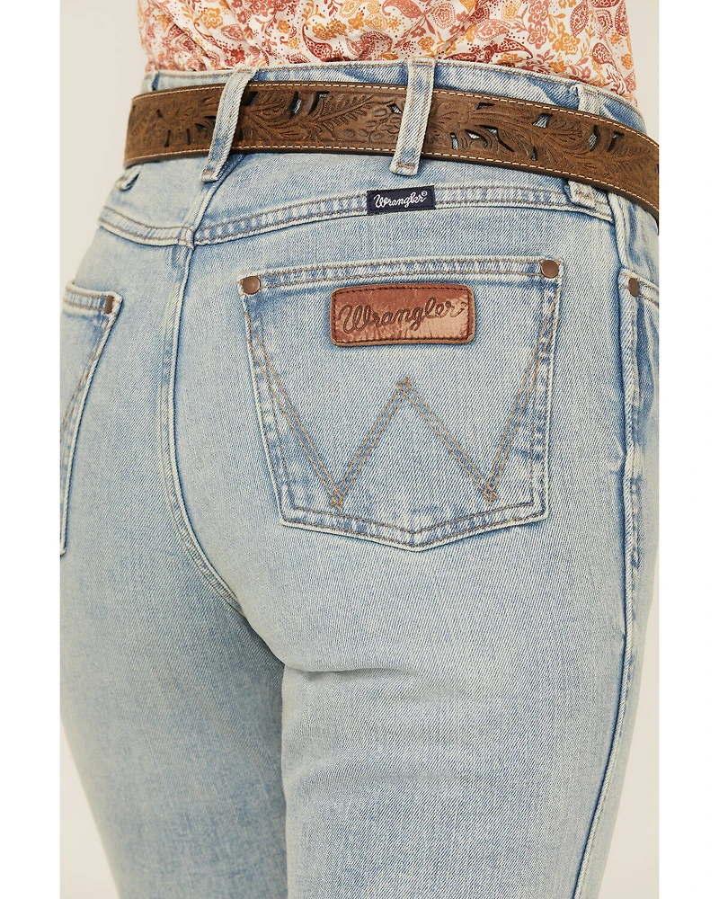 Wrangler Retro Women's Florence Light Wash High Rise Bailey Stretch Trouser Jeans