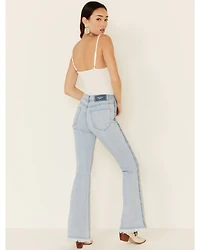 Grace LA Women's Distressed Flare Leg Jeans