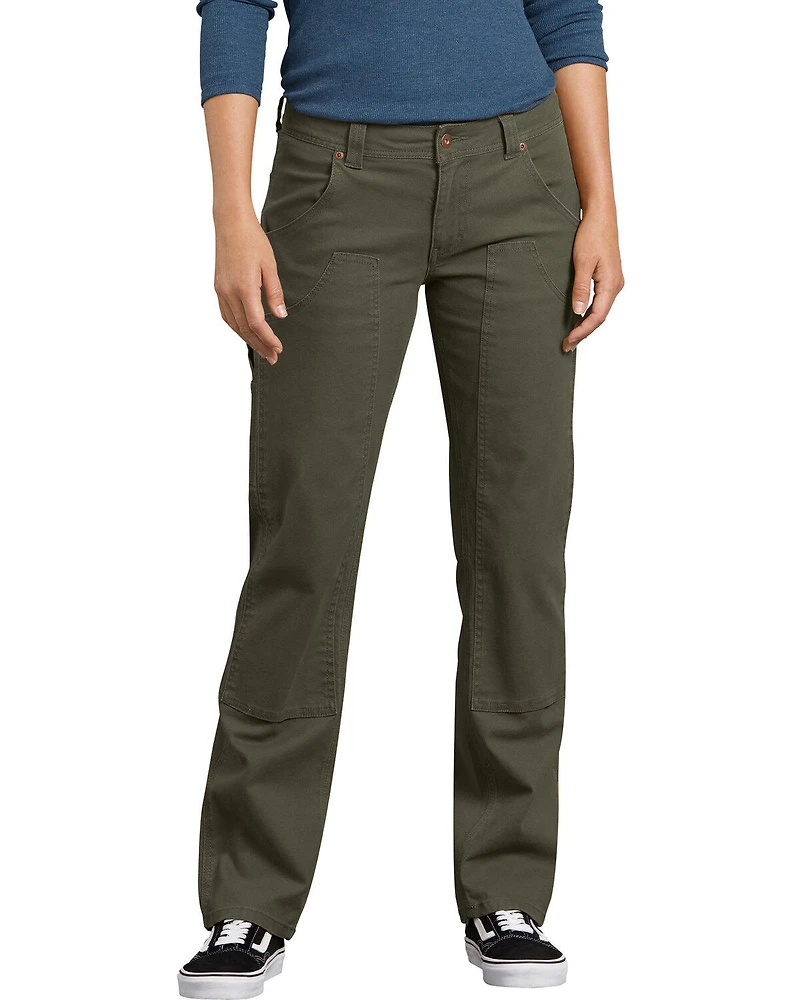 Dickies Women's Solid Stretch Double Front Duck Carpenter Pants
