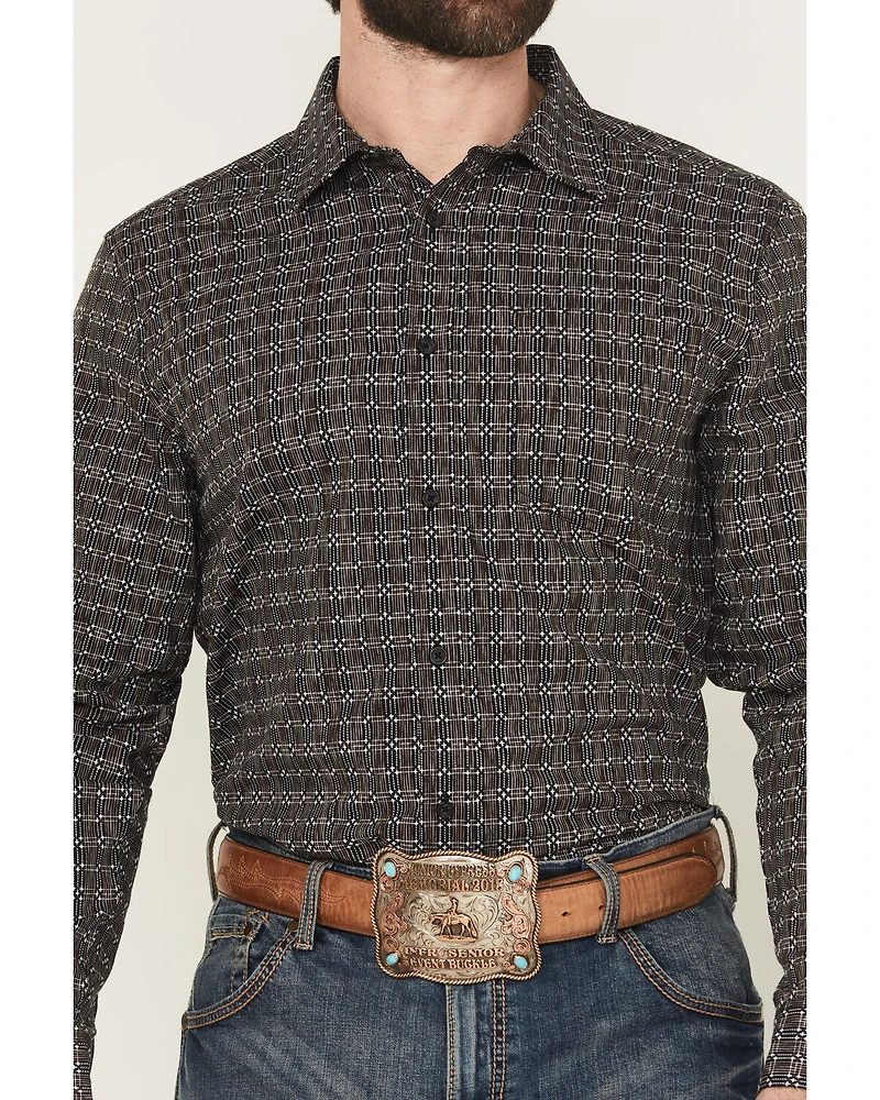 Gibson Trading Co Men's Bug Out Plaid Print Long Sleeve Button-Down Stretch Western Shirt