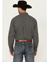 George Strait by Wrangler Geo Print Long Sleeve Button-Down Stretch Western Shirt