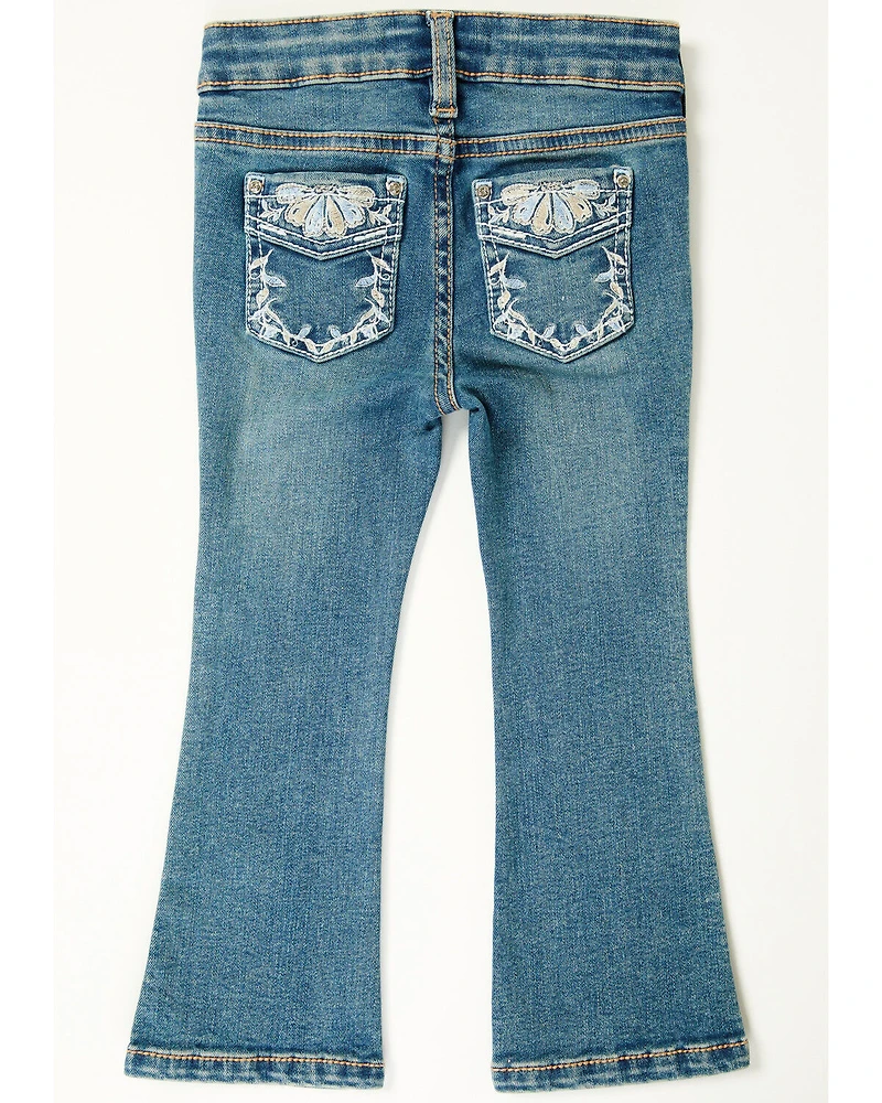 Shyanne Toddler Girls' Shayla Bootcut Embroidery Stretch Denim Jeans