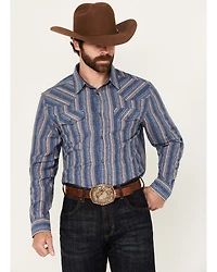 Cody James Men's Alpine Southwestern Striped Long Sleeve Pearl Snap Western Shirt - Big