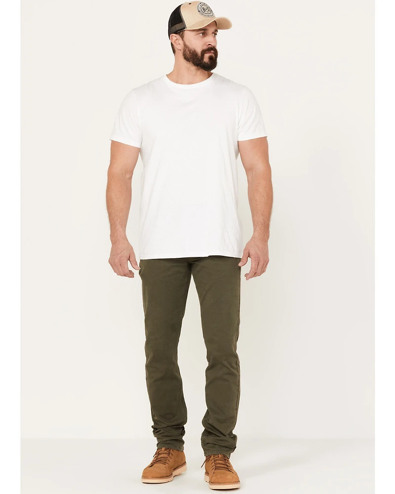 Brothers and Sons Men's Olive Night Wash Tucker Slim Straight Stretch Denim Jeans