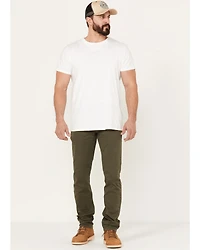 Brothers and Sons Men's Olive Night Wash Tucker Slim Straight Stretch Denim Jeans