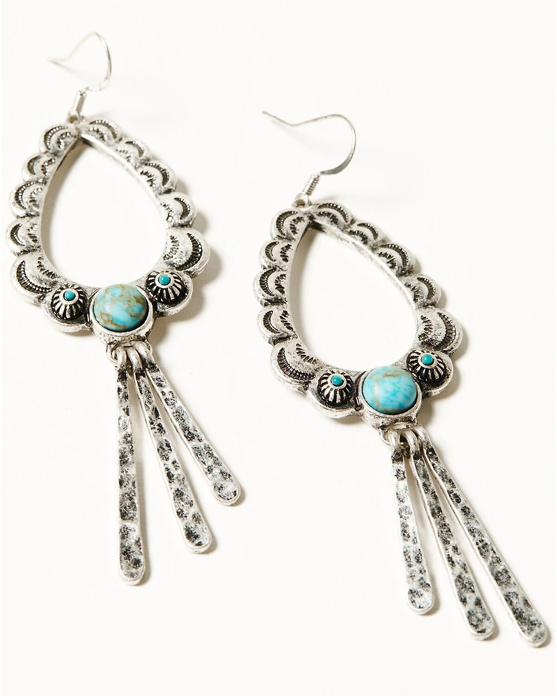 Idyllwind Women's Bellafonte Teardrop Scalloped Earrings