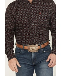 Rodeo Clothing Men's Geo Print Long Sleeve Button-Down Shirt