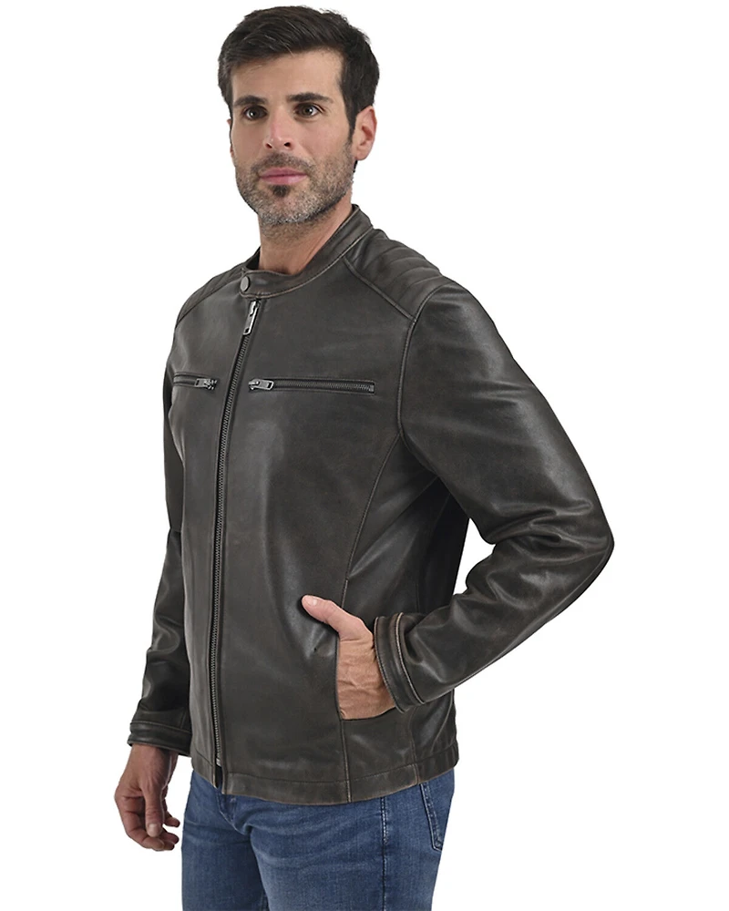 Frye Men's Fryce Racer Leather Jacket