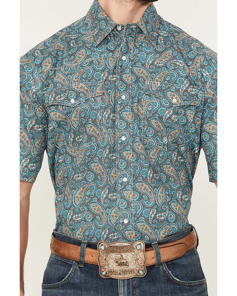 Roper Men's Amarillo Paisley Print Short Sleeve Snap Western Shirt