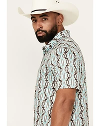 Rock & Roll Denim Men's Southwestern Print Short Sleeve Polo Shirt