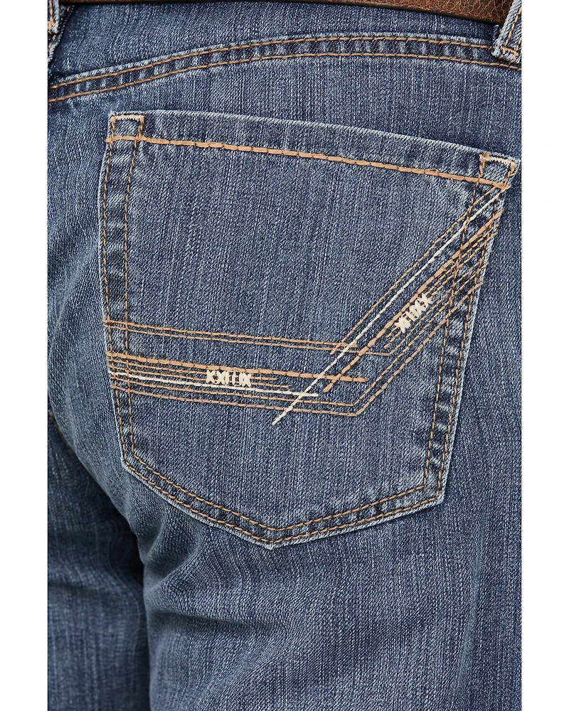 Cinch Men's Grant Medium Stonewash Relaxed Bootcut Performance Stretch Denim Jeans