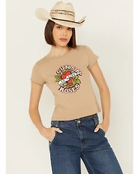 People of Leisure Women's Guns N' Roses Short Sleeve Baby Tee