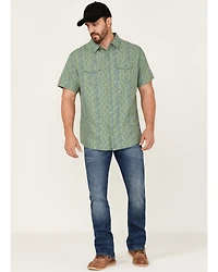 Brothers and Sons Men's Floral Print Short Sleeve Button-Down Western Shirt