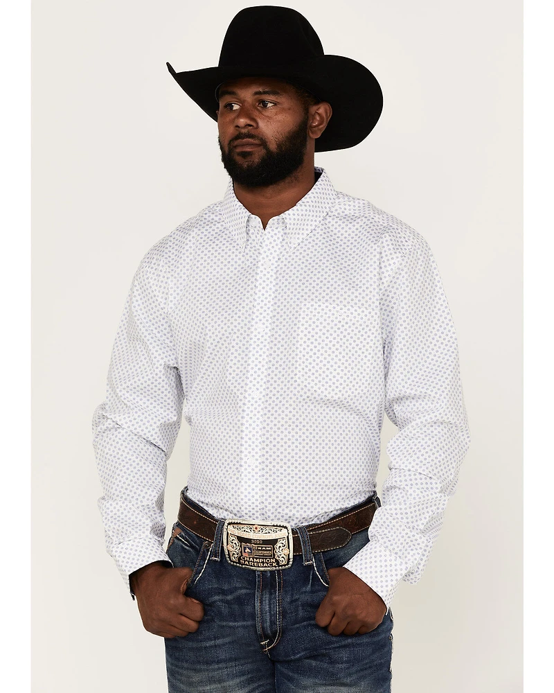 RANK 45® Men's Mash Up Floral Geo Print Long Sleeve Button-Down Western Shirt