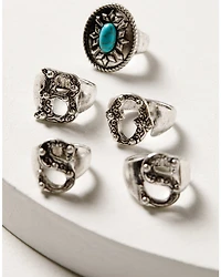 Idyllwind Women's Antique Boss Spell Out Ring Set - 5-Piece