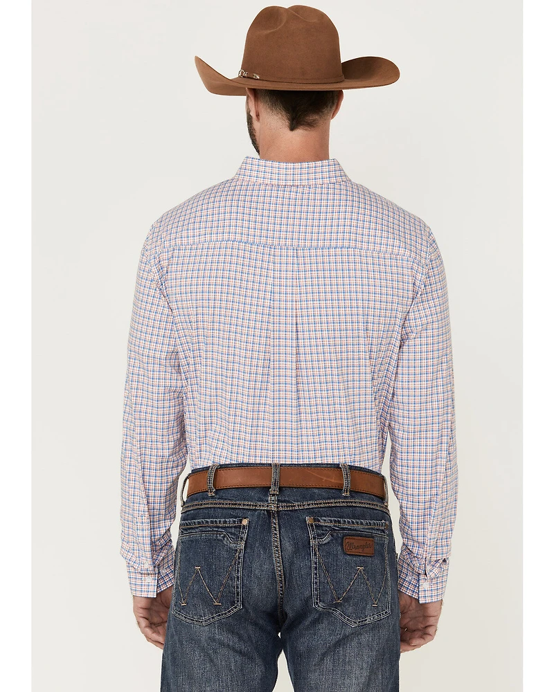 RANK 45® Men's Bronc Small Plaid Print Long Sleeve Button-Down Western Shirt