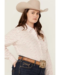 Ariat Women's Kirby Stretch Star Print Button-Down Long Sleeve Western Shirt - Plus