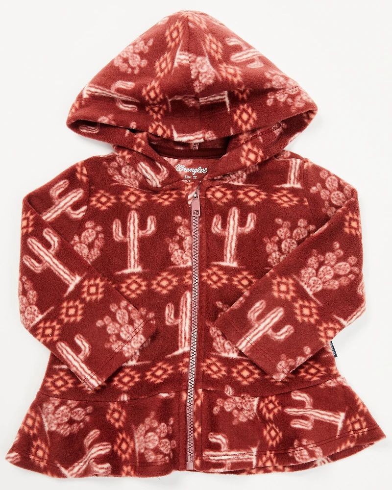 Wrangler Toddler Girls' Cactus Print Hooded Jacket