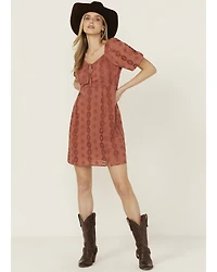Shyanne Women's Eyelet Tie Front Mini Dress