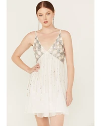 Angie Women's Sequins Sleeveless Slip Mini Dress