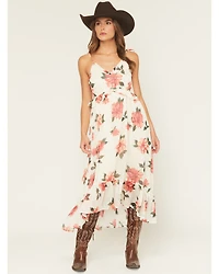 Patrons of Peace Women's Floral Print Sleeveless High-Low Dress