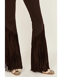 Idyllwind Women's Coffee Bean Mid Rise Rebel Fringe Bootcut Jeans