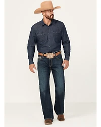 Rock & Roll Denim Men's Double Barrel Dark Wash Relaxed Bootcut Stretch Jeans