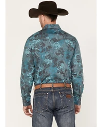 Wrangler Rock 47 Men's Floral Print Long Sleeve Snap Western Shirt
