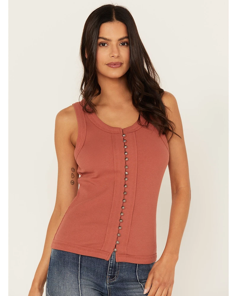Idyllwind Women's Edna Button Front Ribbed Tank