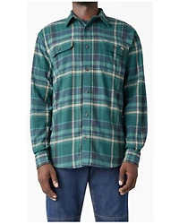Dickies Men's Flex Plaid Print Long Sleeve Button-Down Flannel Work Shirt