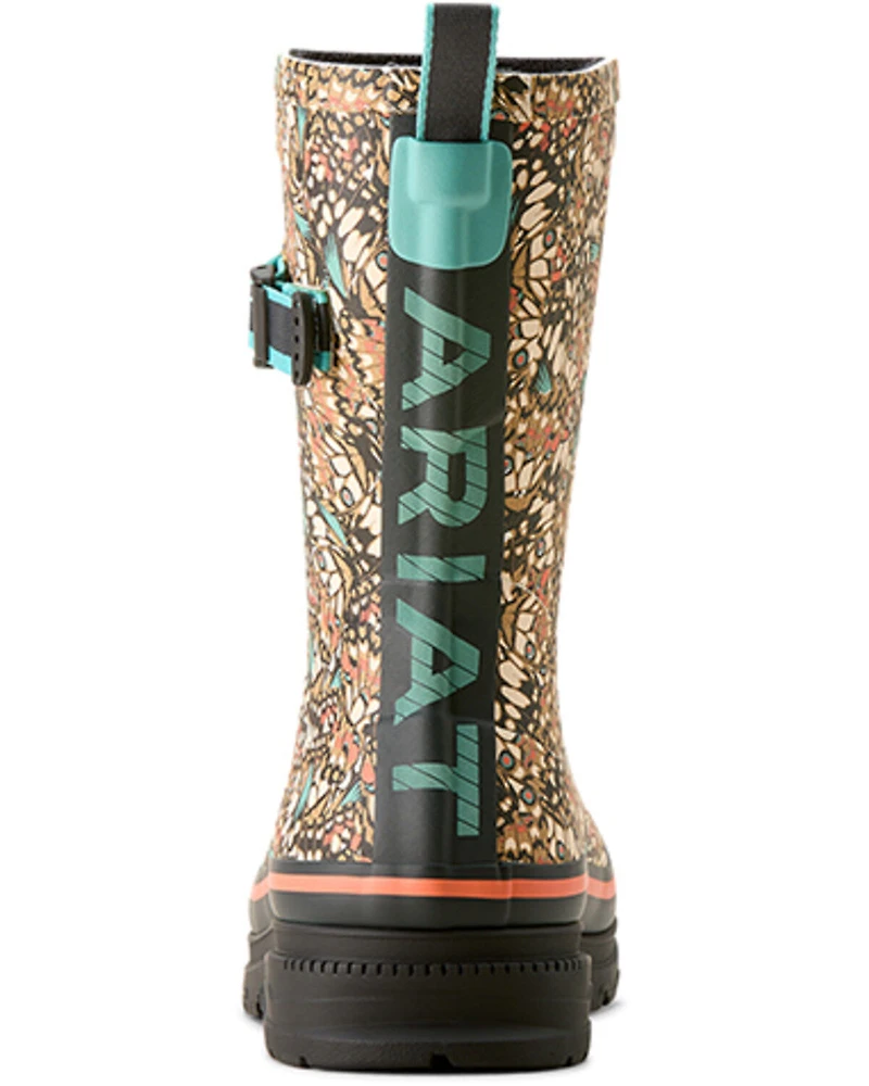 Ariat Women's Kelmarsh Butterfly Print Waterproof Rubber Boots - Round Toe