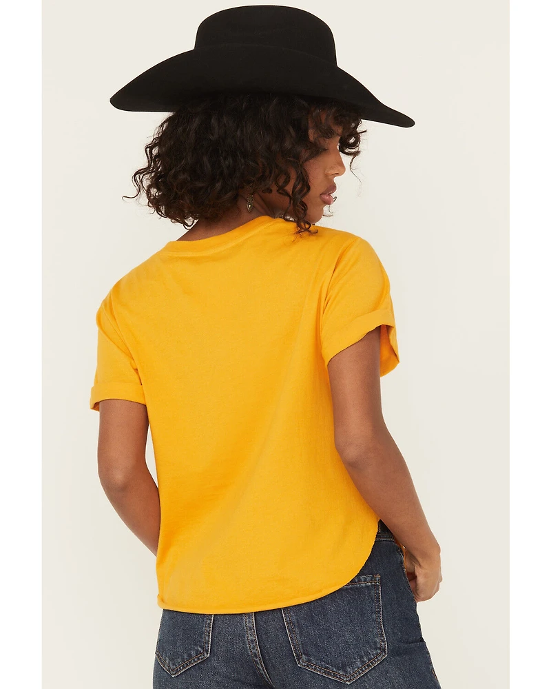 Shyanne Women's Sunshine and Whiskey Short Sleeve Tie-Front Graphic Tee