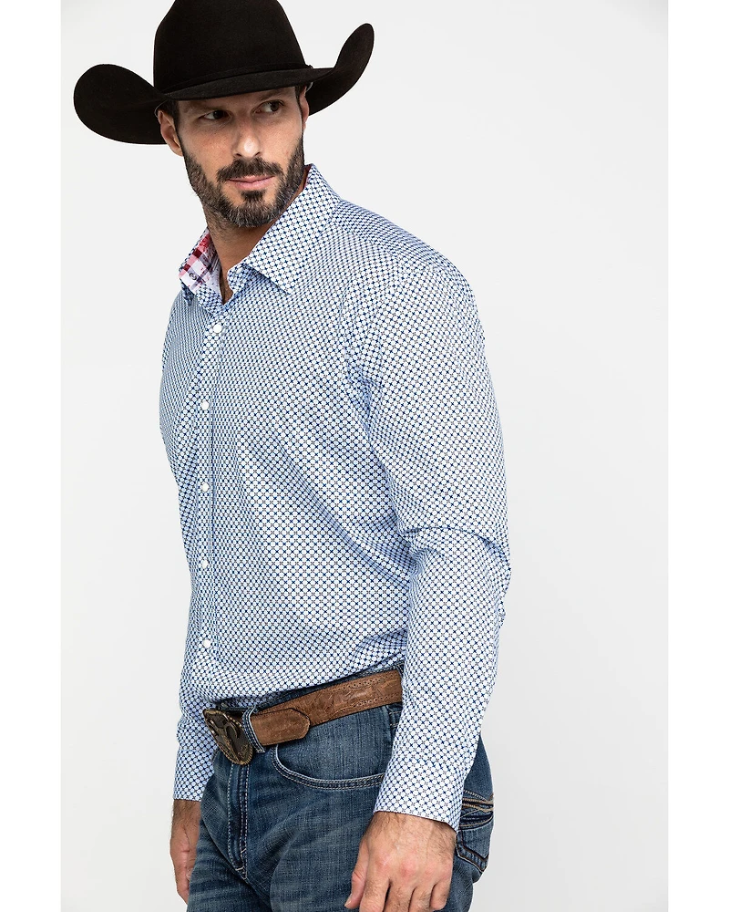 Scully Signature Soft Series Men's X Geo Print Long Sleeve Western Shirt
