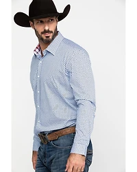 Scully Signature Soft Series Men's X Geo Print Long Sleeve Western Shirt