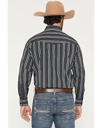 Ely Walker Men's Stripe Print Long Sleeve Snap Western Shirt