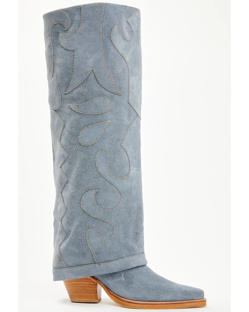 Wonderwest Women's Zendaya Tall Suede Western Boots - Snip Toe