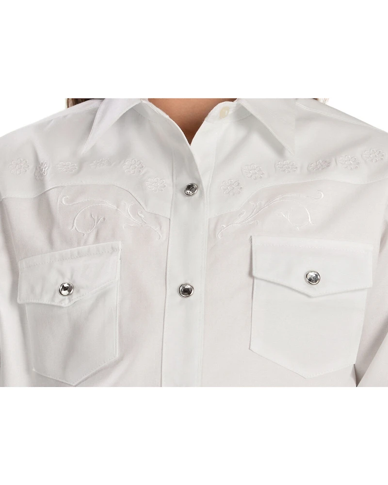 Wrangler Kid's Embroidered Long Sleeve Western Shirt