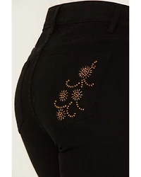 Shyanne Women's Sand Palm High Rise Embellished Flare Jeans