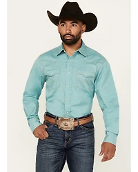 Wrangler Retro Men's Solid Long Sleeve Snap Western Shirt
